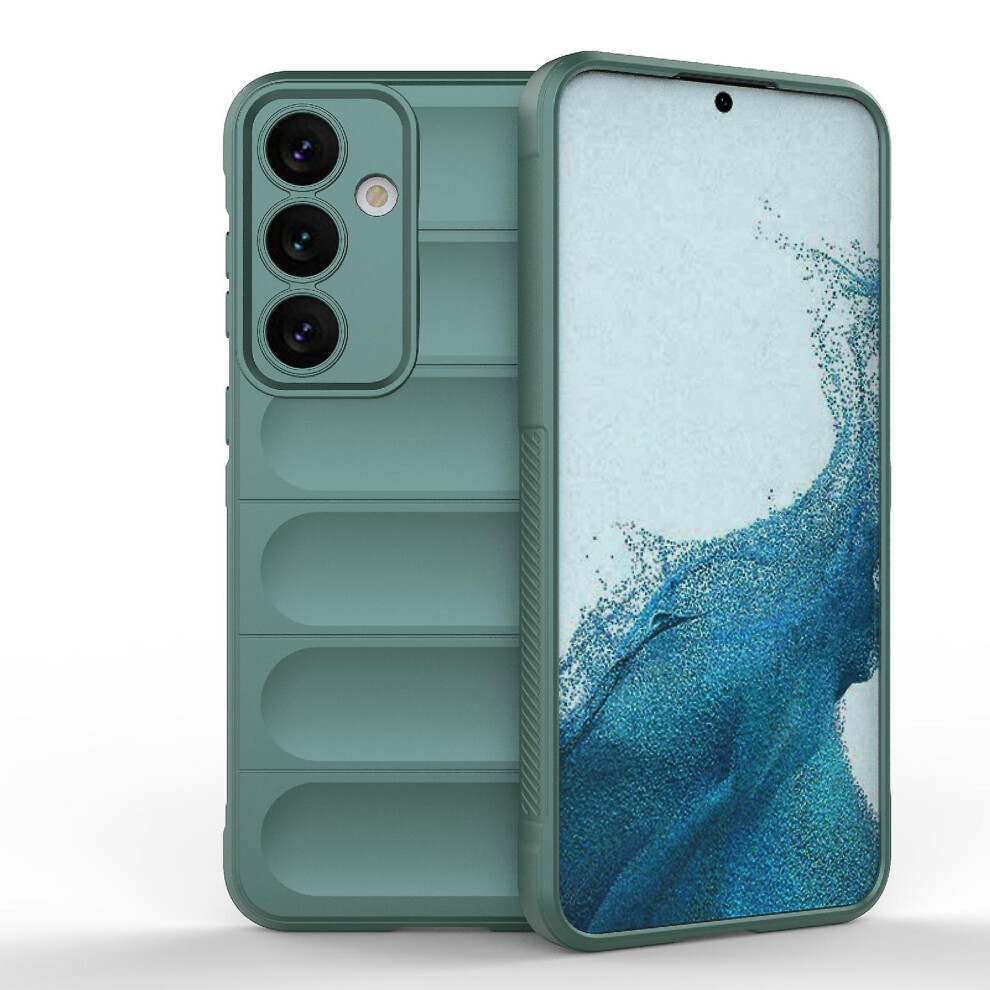 Compatible Samsung Galaxy S24+ 5G Magic Shield Tpu + Flannel Phone Case:dark Green 5492993207194