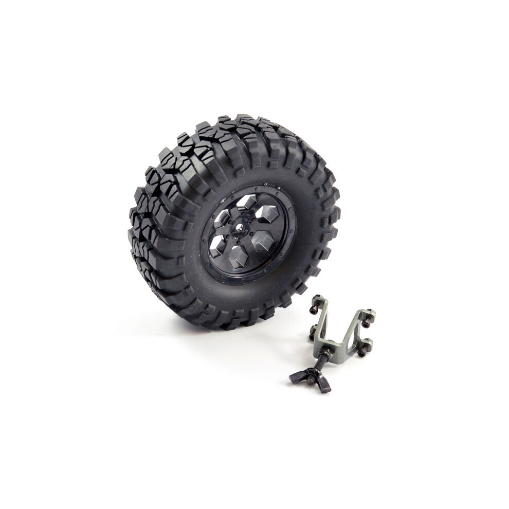 Ftx Outback Spare Tyre Mount & Tyre/6 Hex Wheel Ftx8249b Black 5056135700587