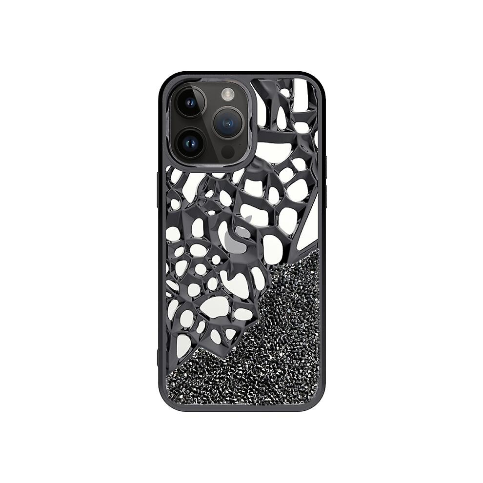 Compatible Iphone 14 Plus Diamond Style Hollow Heat Dissipation Electroplated Tpu Phone Case: Black 5717962210341