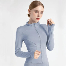 Sportjas met lange mouwen voor dames, met ritssluiting, fitness- en yogashirt, warme wintertop voor in de sportschool, sportjas, hardloopjas, trainin