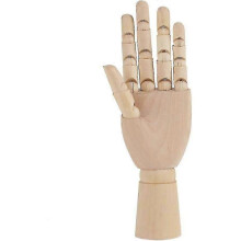 Wooden Hand Model Hand Sculpture Wooden Mannequin Women Body Artist Model Jointed Articulated(10 Inch Left)
