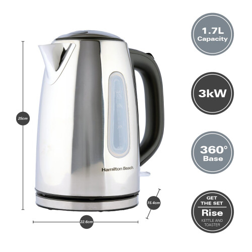 Hamilton Beach Hamilton Beach, Electric Kettle, Rise Collection, 1.7L, HB01402P 2