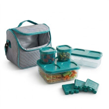Insulated Cool Bag Set With Accessories Pots Lids and Ice Blocks