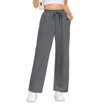 Womens Sweatpants Loose High Waist Wide Leg-Dark Grey XXL