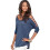 Women's Casual Pullover Top Elastic Soft Fabric Off-gray blue S 1