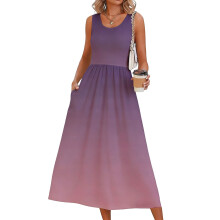 Dresses for Women Flowy Casual Dress Beach Vacation-Purple L