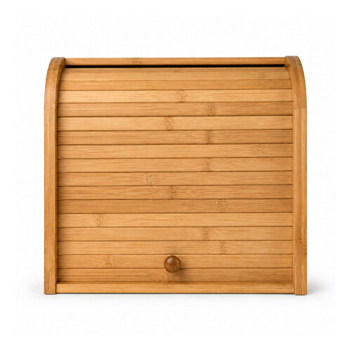Oypla Oypla Double Layer Roll Top Bamboo Wooden Bread Bin Kitchen Storage 2