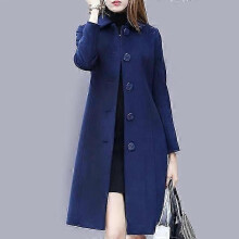 (XXL, blue) JWL-Woolen Coat Women's Long British Style Autumn Woolen Jacket Female Woolen Suit winter jacket women Outercoat Women cardigan