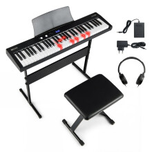 Juego de teclado electrónico de 61 teclas con soporte ajustable