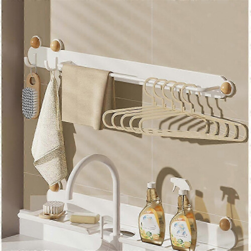 Wall-Hung Hook Coat Rack Non-Punching Household Wall Balcony Storage Rack Hook Rack 1