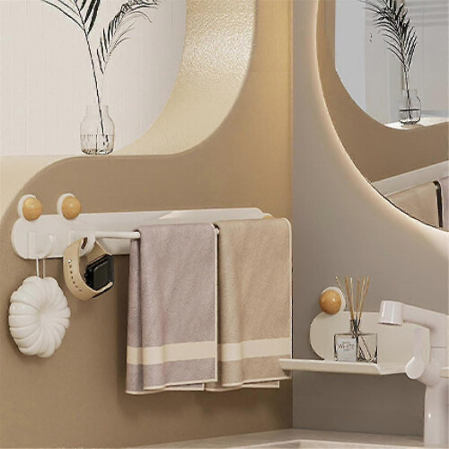 Wall-Hung Hook Coat Rack Non-Punching Household Wall Balcony Storage Rack Hook Rack 2