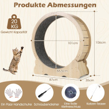 Loopwiel voor katten met vergrendeling, 101 cm, stil ontwerp