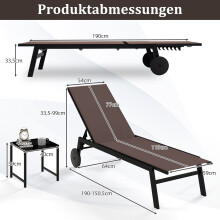 Ligstoelenset voor buiten met verstelbare rugleuning en tafel