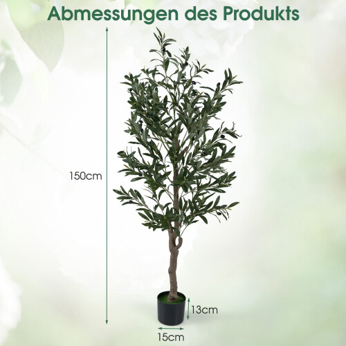 Olivo artificial con frutos realistas, 150 cm 1