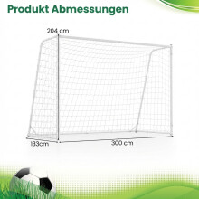 Voetbaldoel met stevig metalen frame en PE-net 300x204 cm