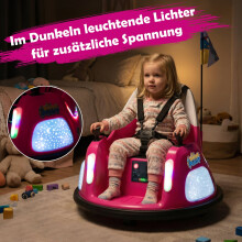 12V elektrische botsauto voor kinderen met afstandsbediening, roze