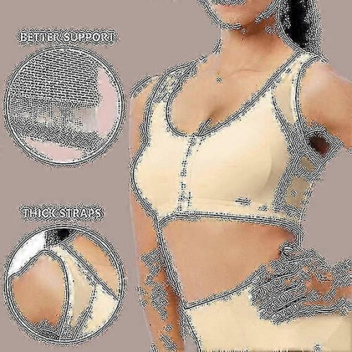(4XL, WHITE) Post Surgical Bra Front Closure Post Surgery Compression Bras 2