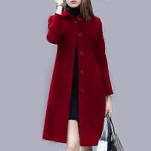 (XL, Red) JWL-Woolen Coat Women's Long British Style Autumn Woolen Jacket Female Woolen Suit winter jacket women Outercoat Women cardigan