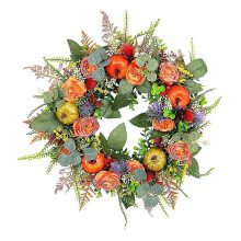 Fall Pumpkin Wreath for Front Door, Fall Door Wreaths Outdoor Fall Wreath, Autumn Fall Eucalyptus Wreath