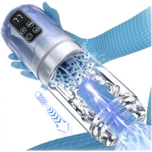 Masturbator masculin automat 14-în-1 cu moduri de împingere, aspirare, lingere și vibrații rotative, dispozitiv de masaj impermeab