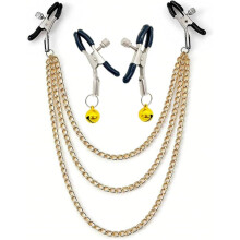 3-teiliges Set verstellbarer Nippelklemmen für BDSM, Nippelclips aus Edelstahl mit Kette, Bondage-Zubehör für Paare