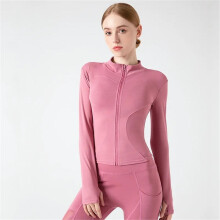 Giacca sportiva a maniche lunghe da donna con zip, maglietta da fitness/yoga invernale calda per palestra, abbigliamento sportivo, cappotti da corsa,