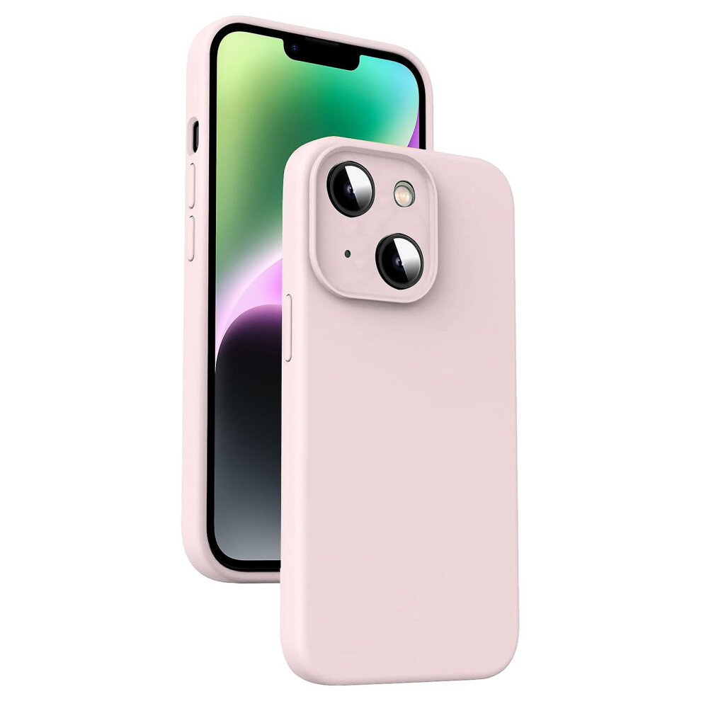 Compatible Iphone 14 Microfiber Liquid Silicone Shockproof Phone Case: Pink 8243971280305