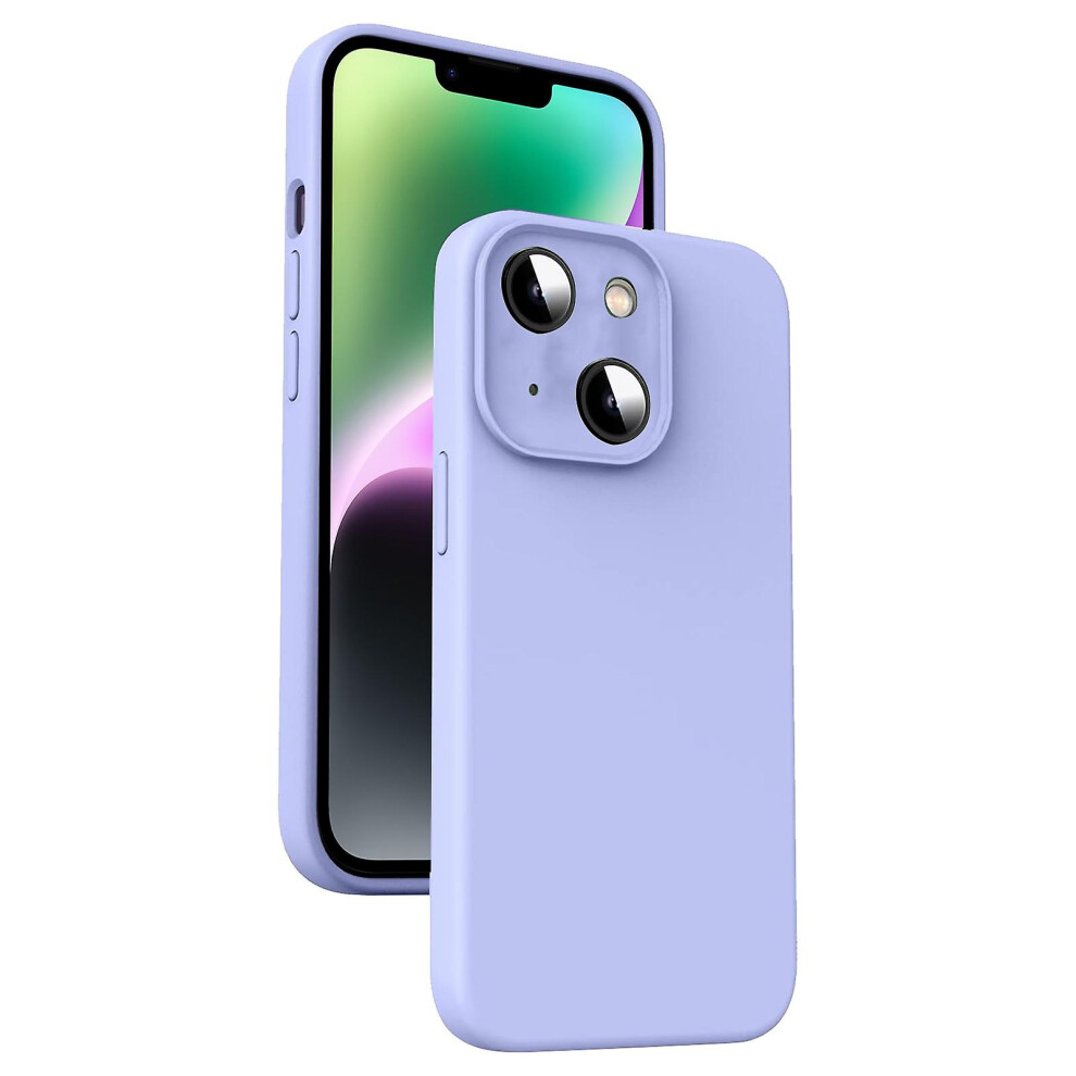 Compatible Iphone 14 Microfiber Liquid Silicone Shockproof Phone Case: Purple 8243971280312