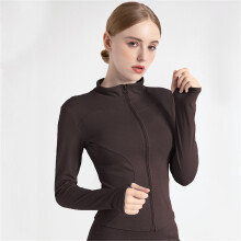 Giacca sportiva a maniche lunghe da donna con zip, maglietta da fitness/yoga invernale calda per la palestra, abbigliamento sportivo, cappotti da cor