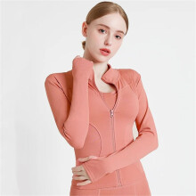 Giacca sportiva a maniche lunghe da donna con zip, maglietta da fitness/yoga invernale calda per la palestra, abbigliamento sportivo, cappotti da cor