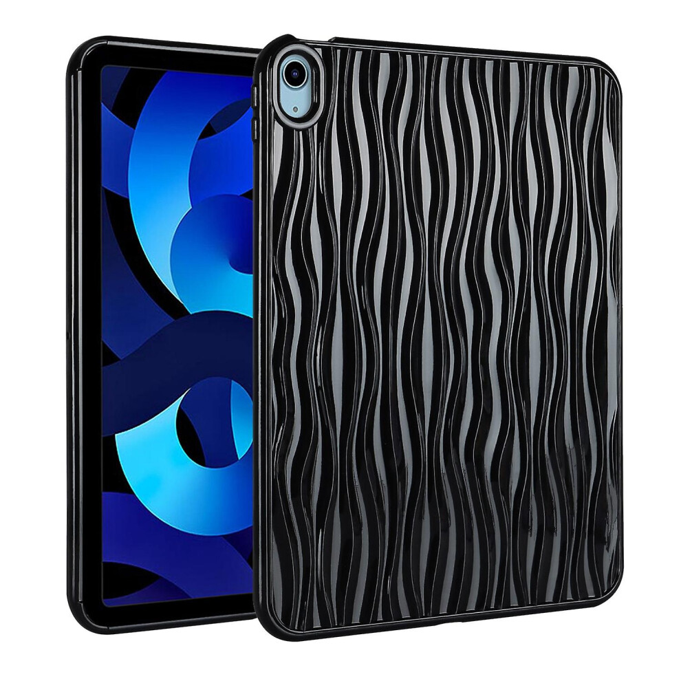 Compatible Ipad Air 10.9 2022 / 2020 Jelly Color Water Ripple Tpu Tablet Case: Black 5717962210501