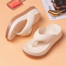 Chanclas de mujer para verano, para exteriores e interiores, con suela gruesa, que aumentan la altura en 5 cm. Ideales para la playa: tallas 37-38 (b