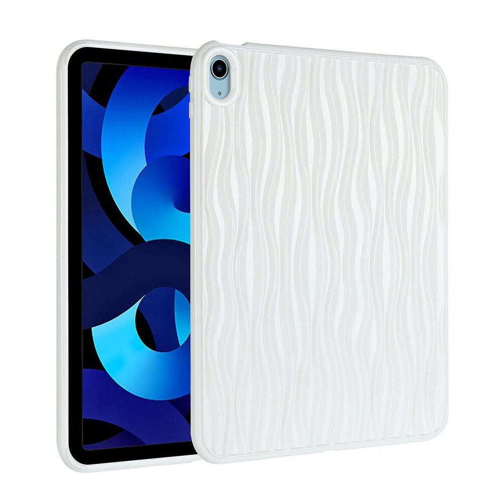 Compatible Ipad Air 10.9 2022 / 2020 Jelly Color Water Ripple Tpu Tablet Case: White 5717962210556