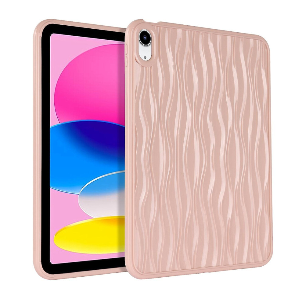 Compatible Ipad 10Th Gen 10.9 2022 Jelly Color Water Ripple Tpu Tablet Case: Pink 4684287387199