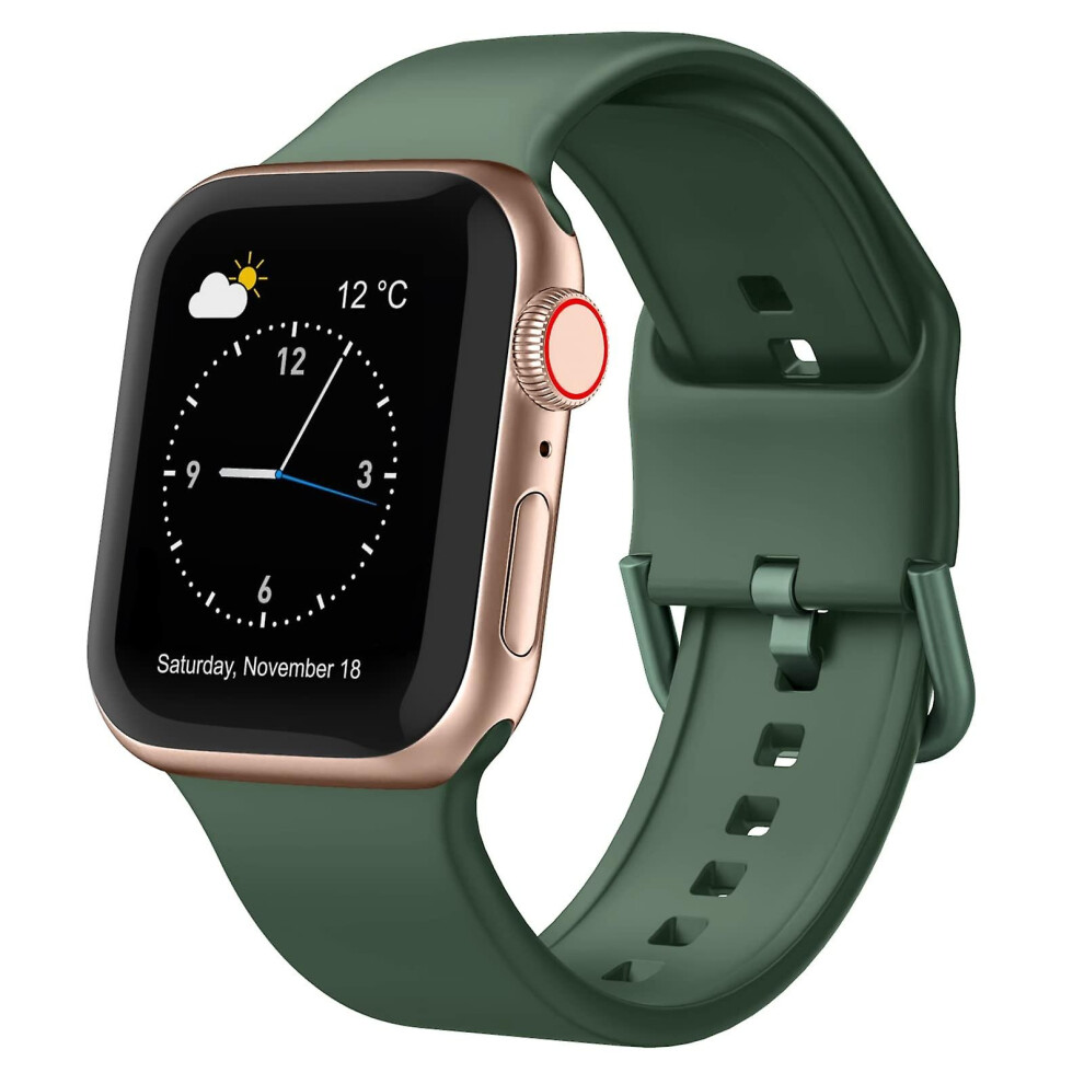 Compatible Apple Watch Se 2023 44Mm Pin Buckle Silicone Watch Band:clover 3386850280111