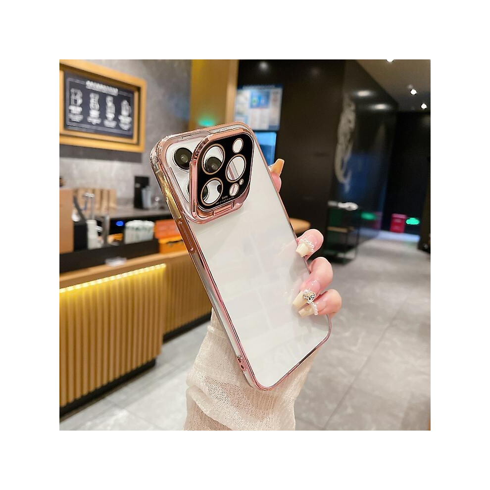 Compatible Iphone 14 Electroplated Lens Protectoin Holder Tpu Phone Case: Pink 7682067335283