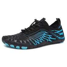 Scarpe da acqua da uomo e ragazzo, calzini acquatici ad asciugatura rapida, scarpe da spiaggia a piedi nudi, scarpe da nuoto compatibili: 42-Nero Blu