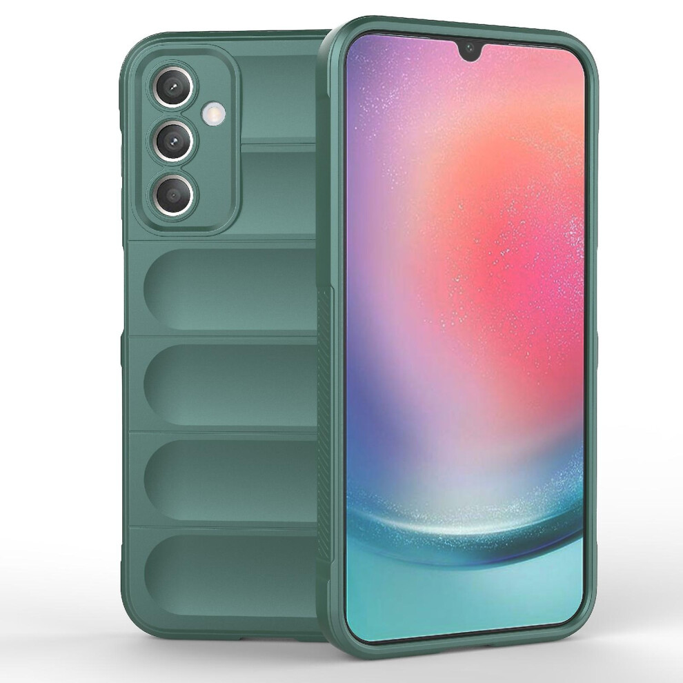 Compatible Samsung Galaxy A25 5G Magic Shield Tpu + Flannel Phone Case:dark Green 3592637371105