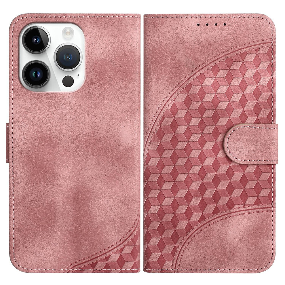 Compatible Iphone 13 Pro Elephant Head Embossed Phone Leather Case With Lanyard: Pink 6421300248826