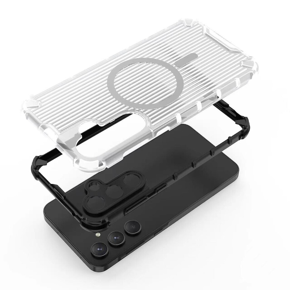 Compatible Samsung Galaxy A14 5G / 4G Grating Airbag Shockproof Magsafe Frosted Phone Case: Purple 3386850280425