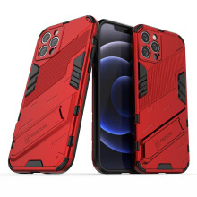Slim Case compatible iPhone12 Pro Shockproof Dual-Layer Stand Cover:Red