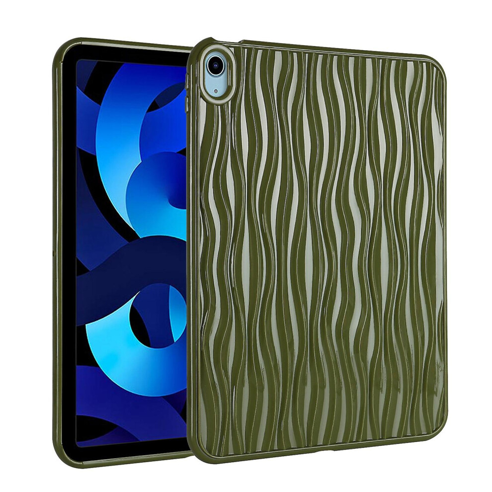 Compatible Ipad Air 10.9 2022 / 2020 Jelly Color Water Ripple Tpu Tablet Case:dark Green 5717962210518