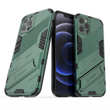 Slim Case compatible iPhone12 Pro Shockproof Dual-Layer Stand Cover:Green
