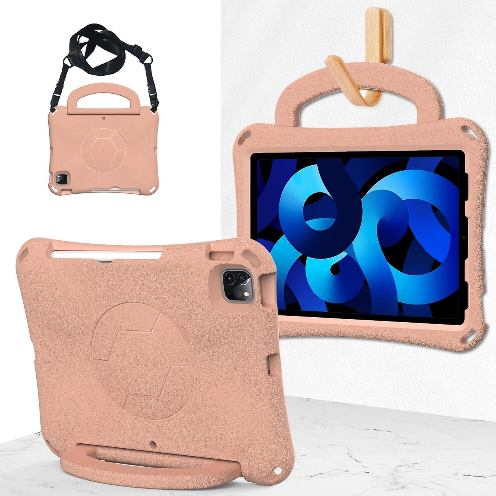 Compatible Ipad Air 10.9 2022 / 2020 Handle Football Shaped Eva Shockproof Tablet Case:light Pink 7682067335498