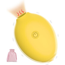 Vibrátor s odsáváním klitorisu Lemon, 10 režimů stimulace klitorisu a bradavek, dobíjecí USB vodotěsná silikonová hračka (žlutá)