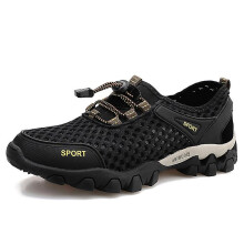 Herren-Sneaker, atmungsaktive Outdoor-Freizeitschuhe: Größe 42 – Schwarz