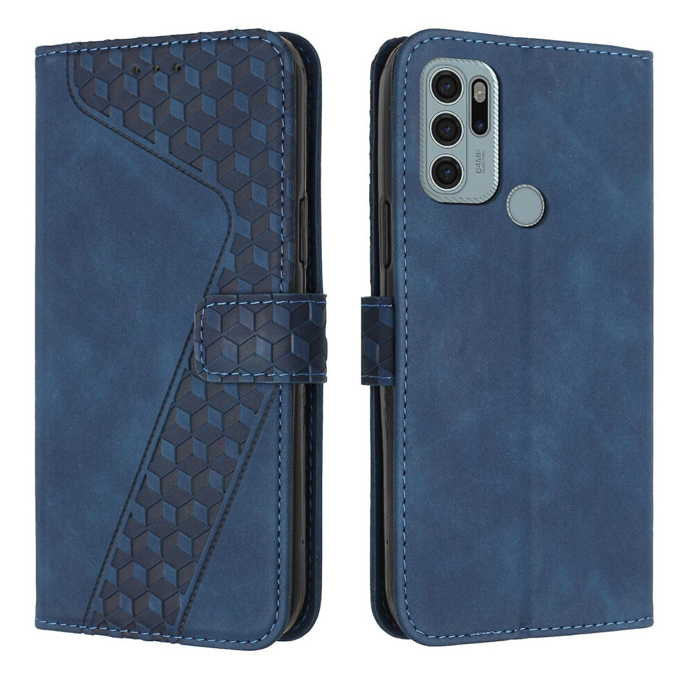 Moto G60s Case, Pu Leather Flip Cover Magnetic Clasp Design Wallet Card Slots Stand Case: Blue 5065003381896