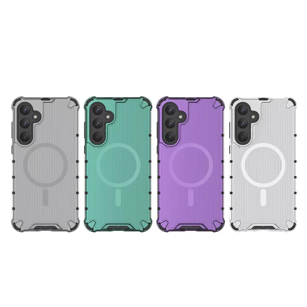 Compatible Samsung Galaxy A35 5G Grating Airbag Shockproof Magsafe Frosted Phone Case: Purple 4753601164515