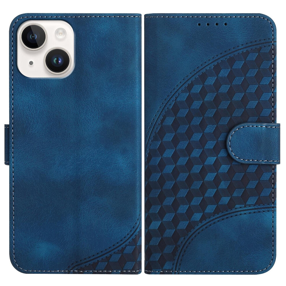 Compatible Iphone 15 Elephant Head Embossed Phone Leather Case With Lanyard:royal Blue 4753601164614