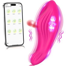 Draagbare vibrator voor dames, met app-afstandsbediening, 9 standen voor clitorisstimulatie, stil en oplaadbaar.